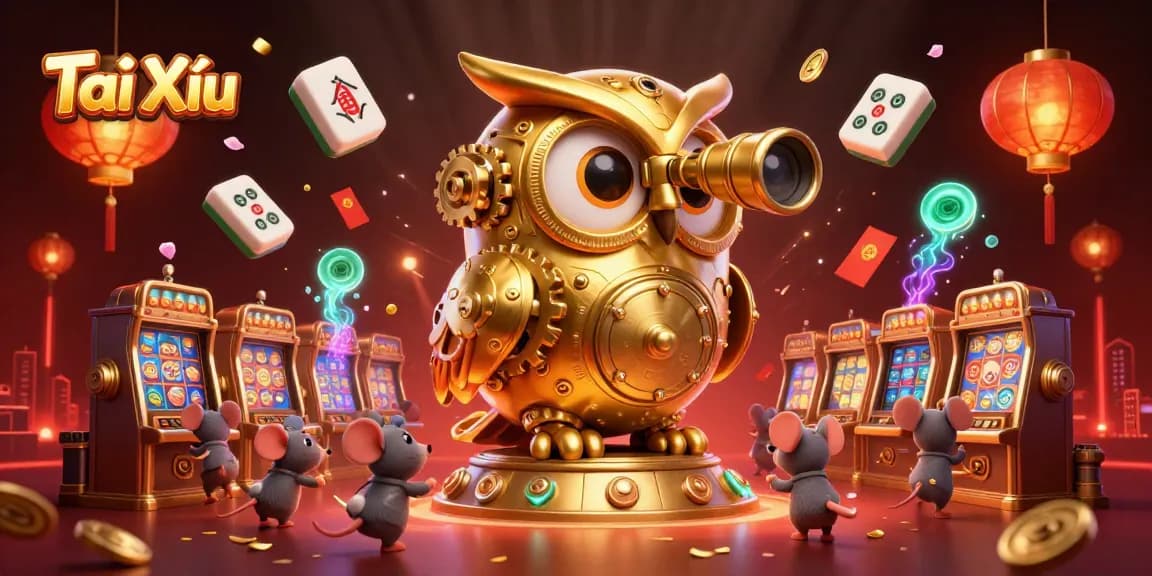 Engage in Tài Xỉu with a vibrant 3D casino illustration showcasing lively characters and dynamic gaming elements.