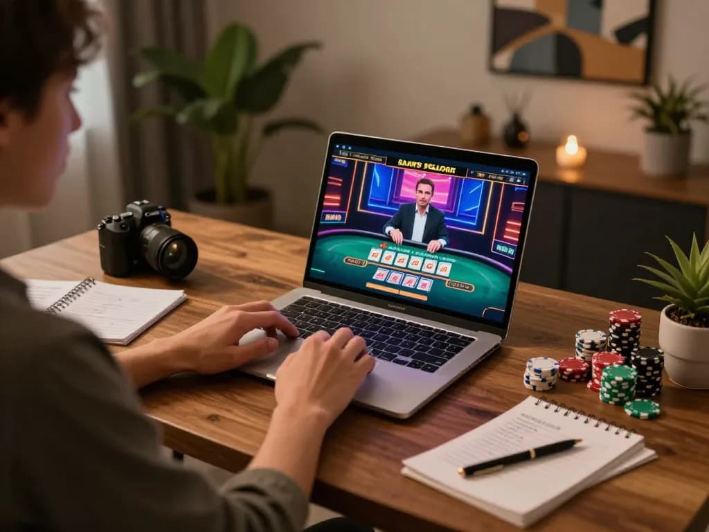 X88 player engaging in live dealer baccarat online, showcasing modern gaming atmosphere