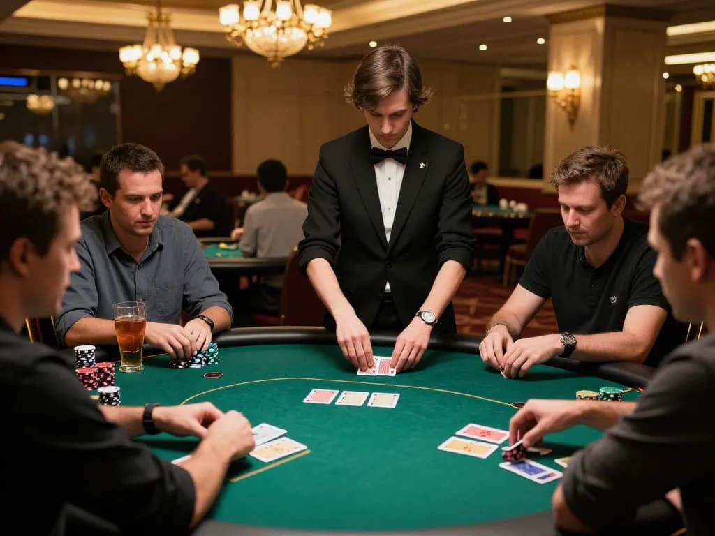 Players engage in a high-stakes poker game at a casino featuring 888new brand elements