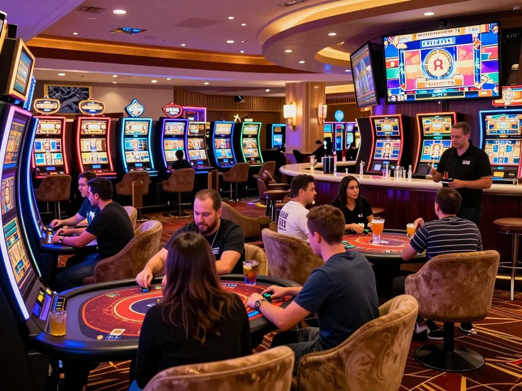 79King casino scene with players enjoying diverse games and vibrant atmosphere.