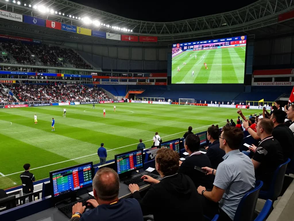 Engage with kết quả bóng đá as fans cheer during a live betting experience at a dynamic sporting event.