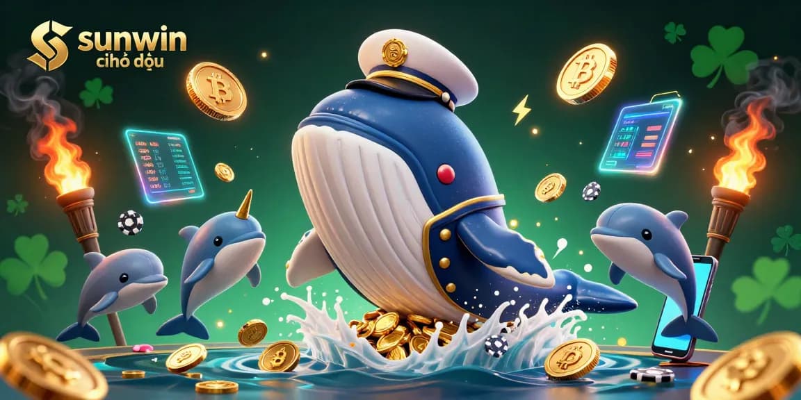 Experience thrilling wins at sunwin chính thức with a scene filled with vibrant casino elements and playful characters.