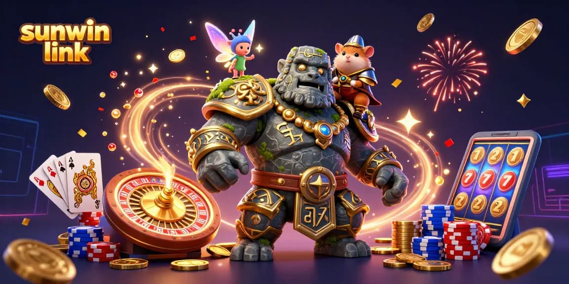 Experience the thrill of the sunwin link with this enchanting 3D casino illustration filled with magic.