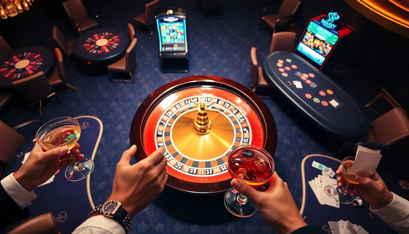 Engaging casino atmosphere at https://s8mx.com/ with roulette, poker tables, and vibrant betting action.