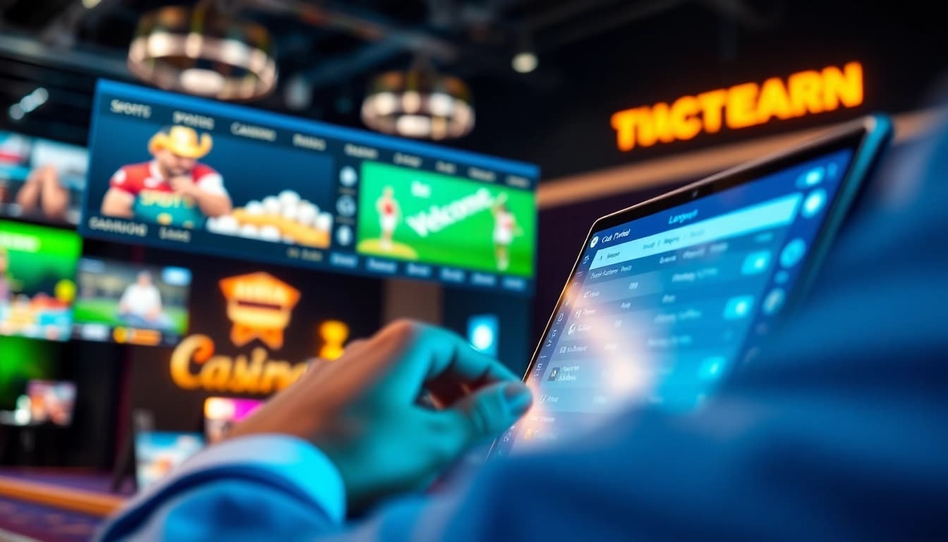 Engaging visual of a nhà cái uy tín platform showcasing interactive gambling features for a trustworthy gaming experience.