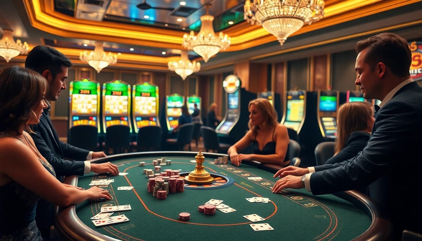 Engage in excitement at nv casino with dynamic poker games and vibrant slot machines lighting up the scene.