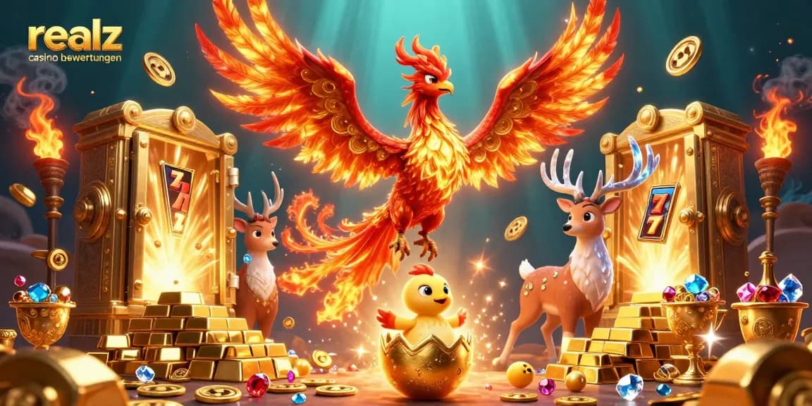 Realz Casino Bewertungen - Tauchen Sie ein in das aufregende Spielerlebnis mit goldenen Schätzen und Spielautomaten.