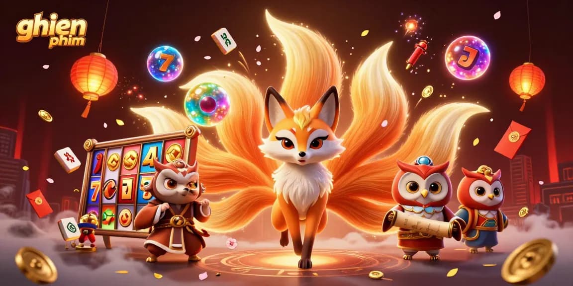 Engage with ghien phim's exciting gaming scene featuring vibrant slots and playful cartoon elements.