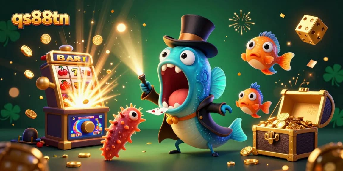 Experience the thrills of winning with qs88tn in this dynamic casino-themed illustration featuring vibrant characters and exciting elements.