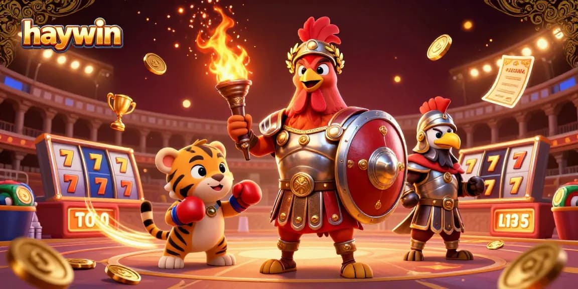 haywin showcases exhilarating casino excitement with 3D characters in a dynamic gambling scene.