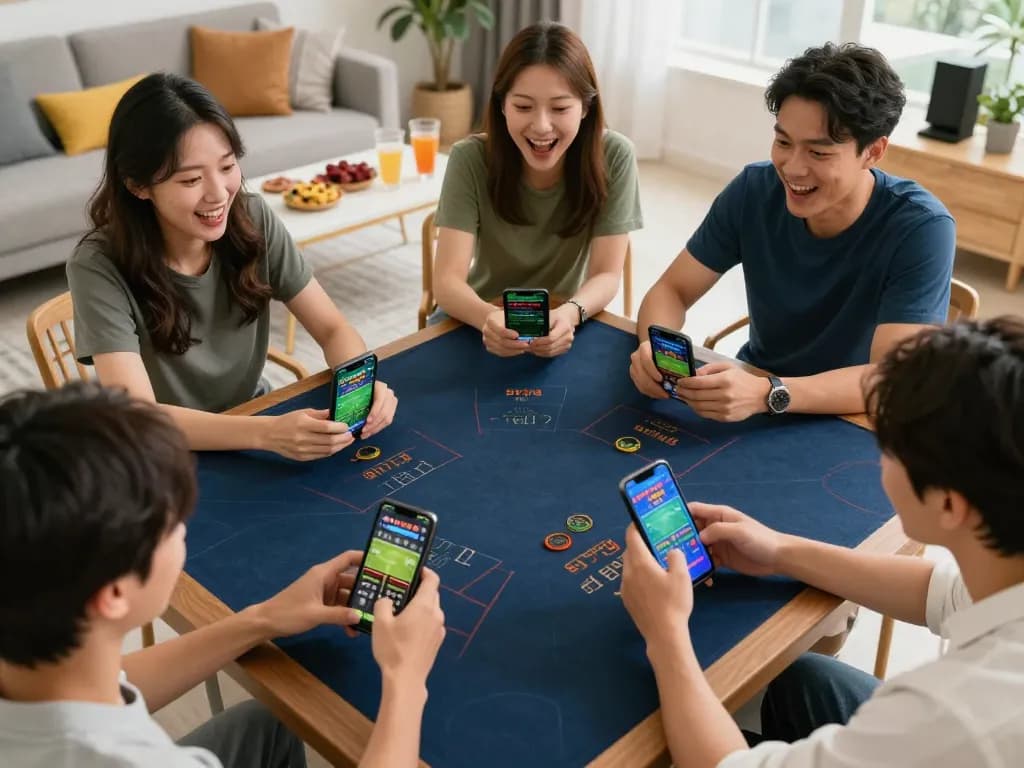 Engaging in sports betting on the SV368 app, showcasing live odds and excitement at home