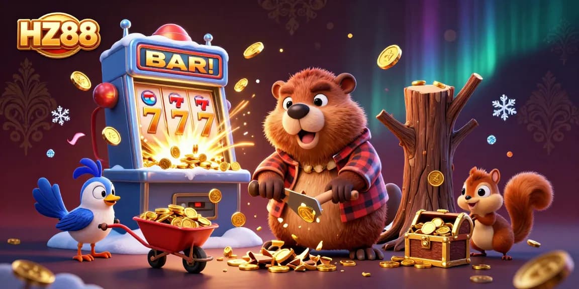 Watch HZ88's interactive casino experience unfold with vibrant characters celebrating jackpot wins.
