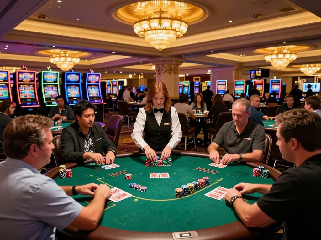 Experience the vibrant casino atmosphere at 11win with engaging poker tables and lively players