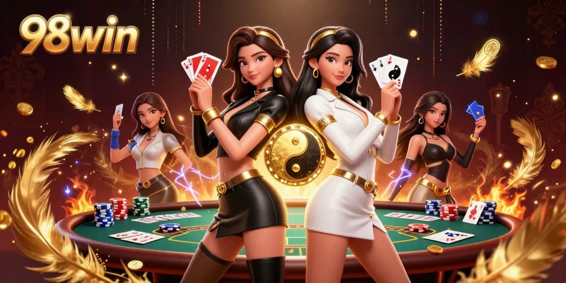 Experience thrilling gameplay at 98win with skilled players in an exhilarating casino scene.