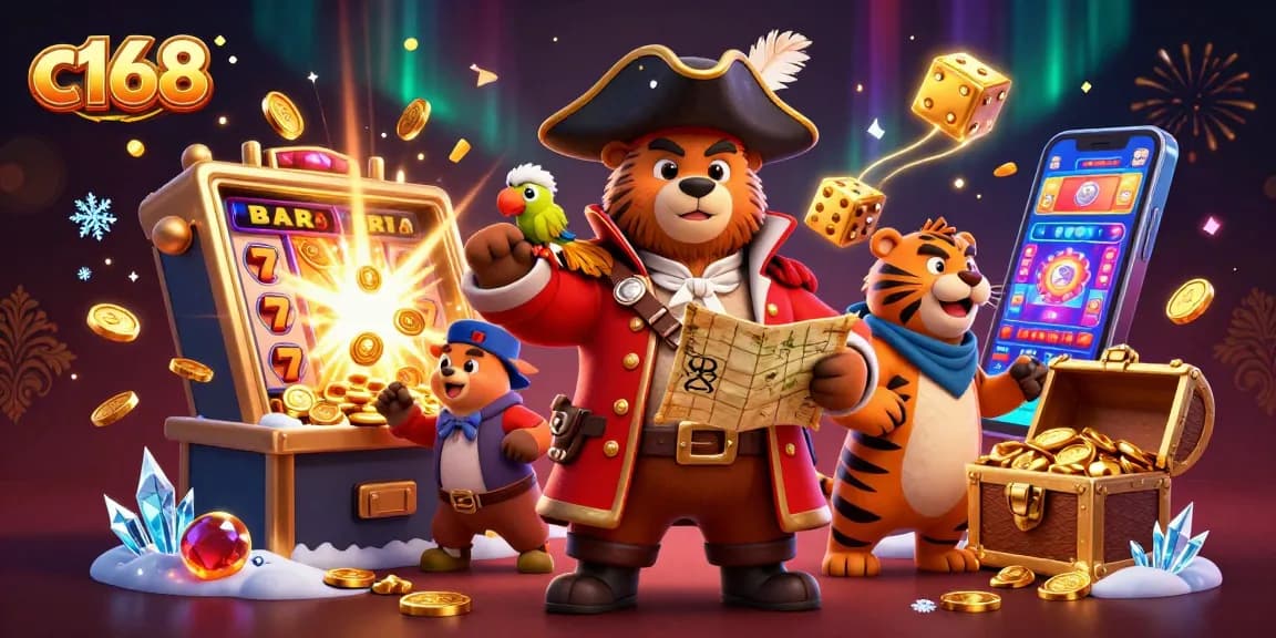 Experience winning strategies at c168 with colorful games and celebration elements in a vibrant casino scene.