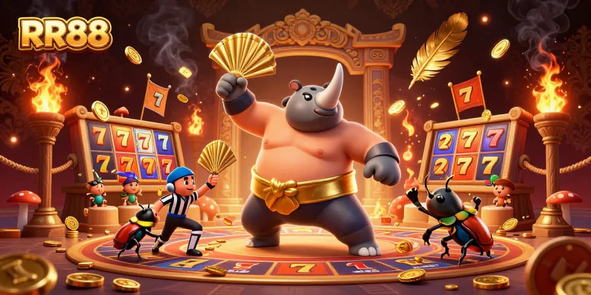 Bet big at RR88 as the rhinoceros beetle champion conquers the casino arena!