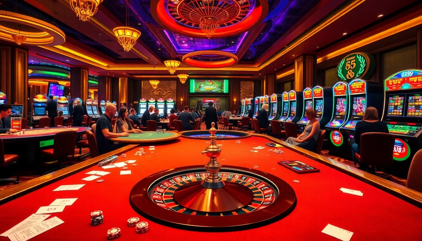 Players enjoying an exciting poker game at tt88 com's luxurious casino tables.