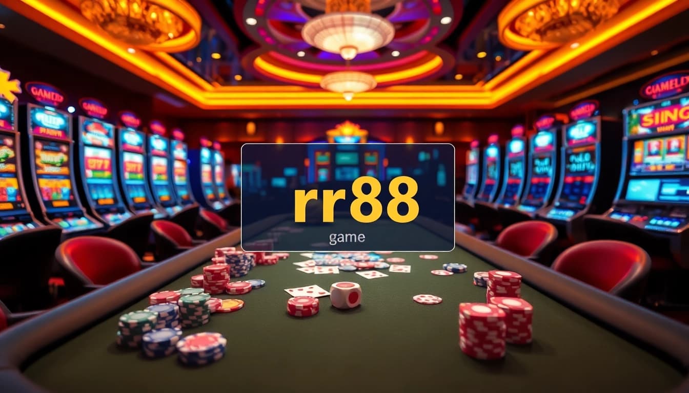 rr88 game showcasing an exciting casino table with vibrant chips and live gameplay.