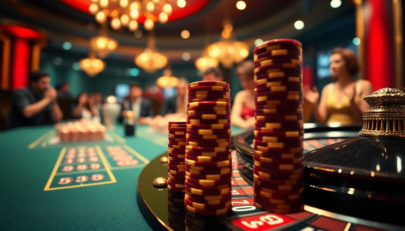Spiele an einem Roulette-Tisch bei casino spiele.de mit hohen Einsätzen und aufregender Atmosphäre.