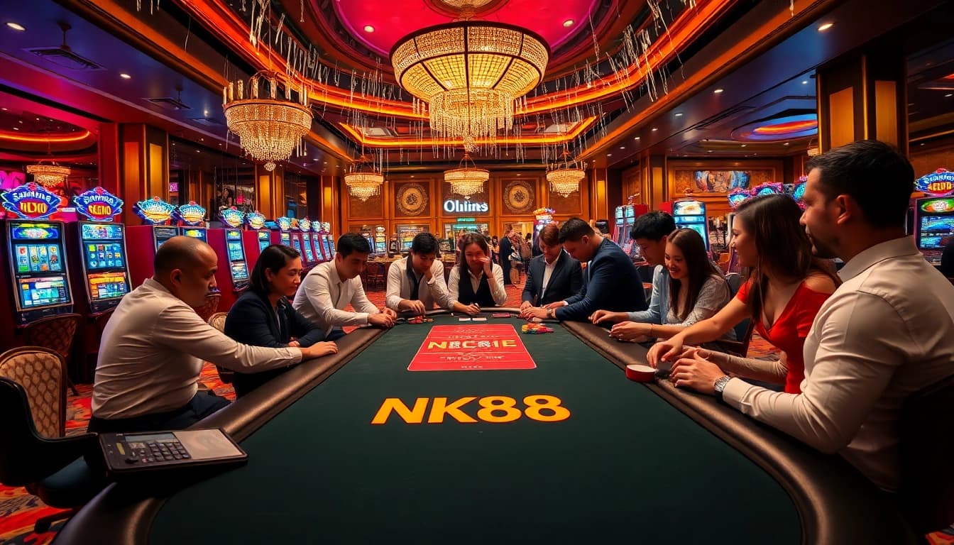 Experience excitement at the NK88 poker table, where players engage in thrilling gameplay.