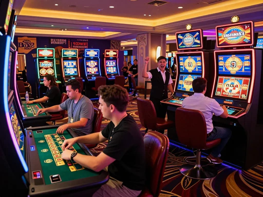 Exciting scene of players enjoying games at B52 Club, capturing the thrill of tải b52club experience.