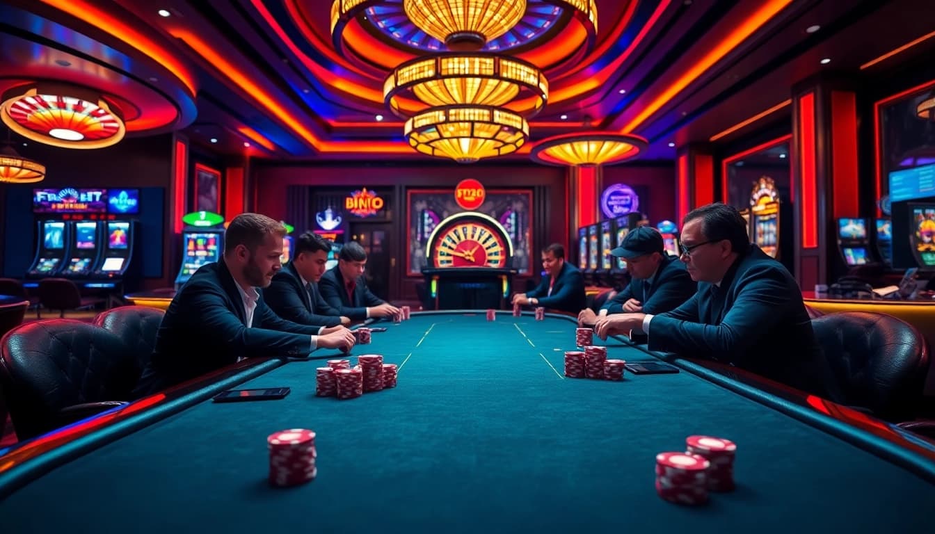 The excitement of poker at https://f122.com.br/, capturing the thrills of high-stakes betting with vibrant casino elements.