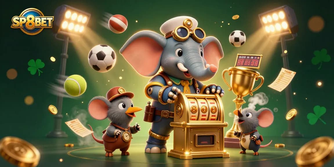 Engage with SP8BET's dynamic games, featuring unique steampunk characters and vibrant sports elements.