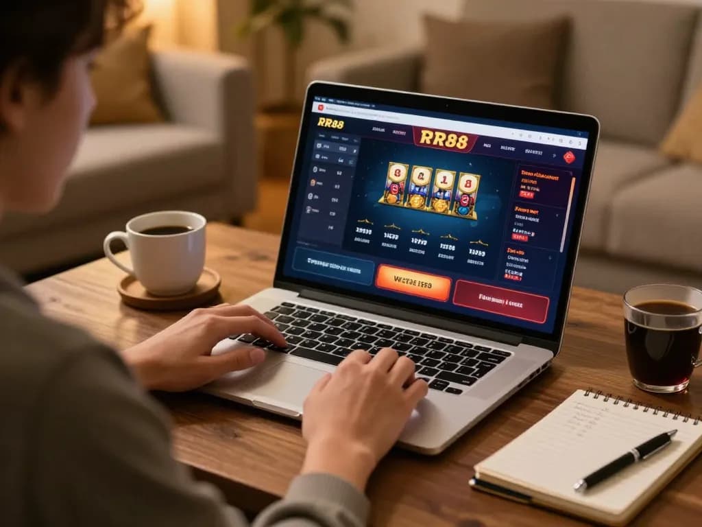 Engaging in online gaming on RR88 with a cozy setup for strategic gameplay and bankroll management.