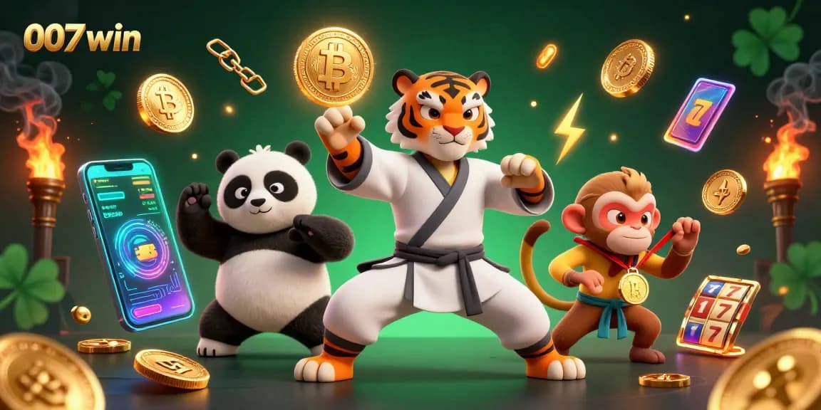 Experience thrilling wins with 007win as lively characters celebrate in a vibrant casino
