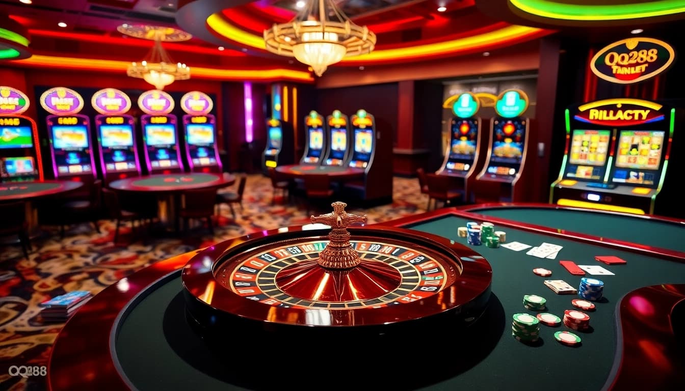 Experience the thrill of gambling at QQ88 with luxurious tables and exciting slot machines.