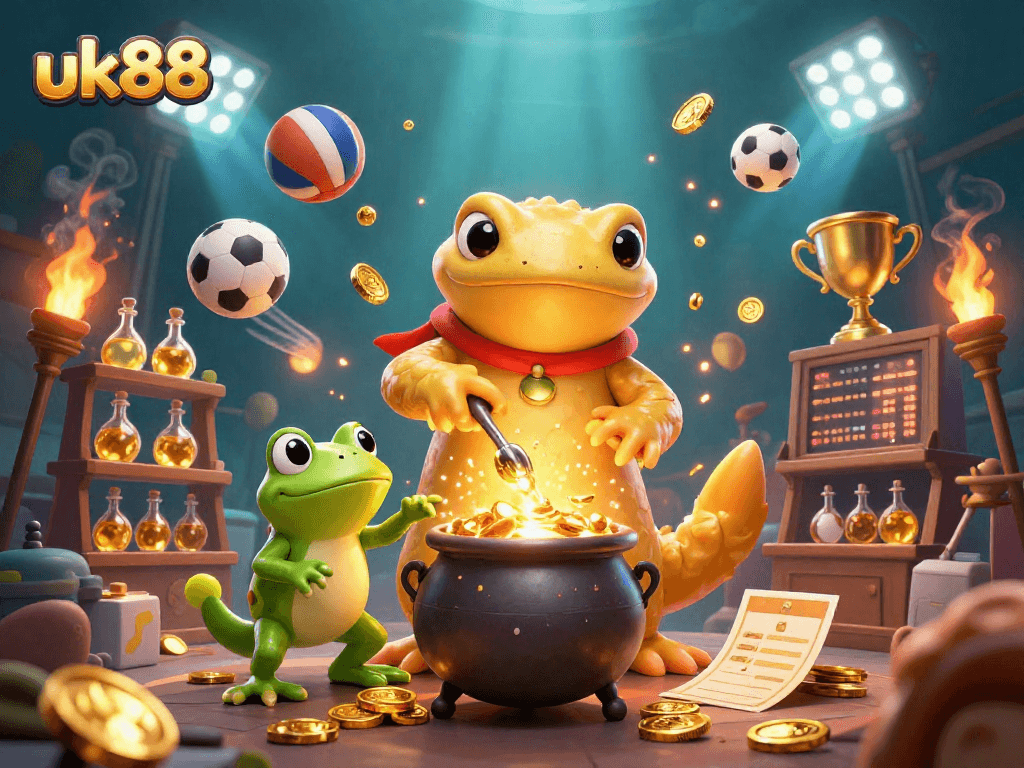 Join the casino action with uk88 as the golden salamander crafts riches amid sports excitement.