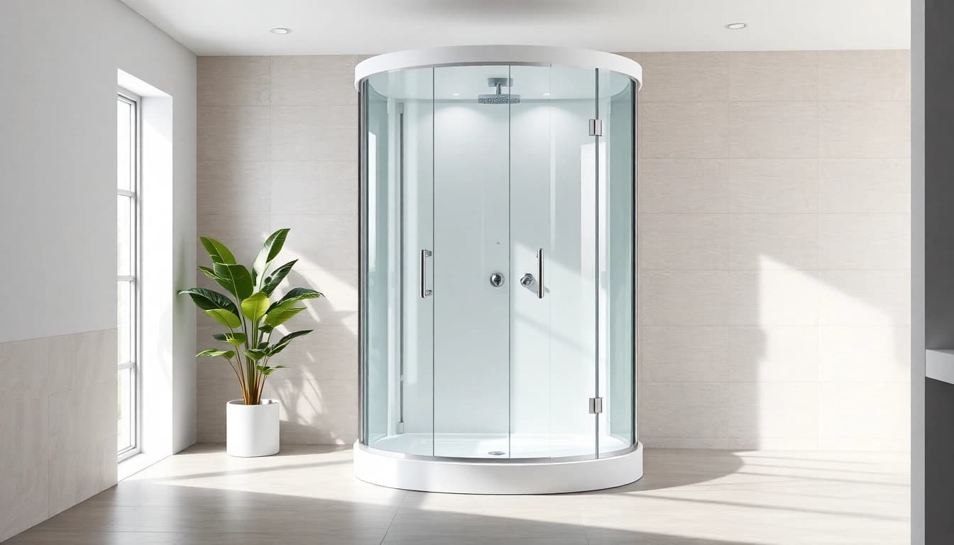 Erleben Sie eine elegante duschkabine 90x90 in einem modernen Badezimmer-Design.