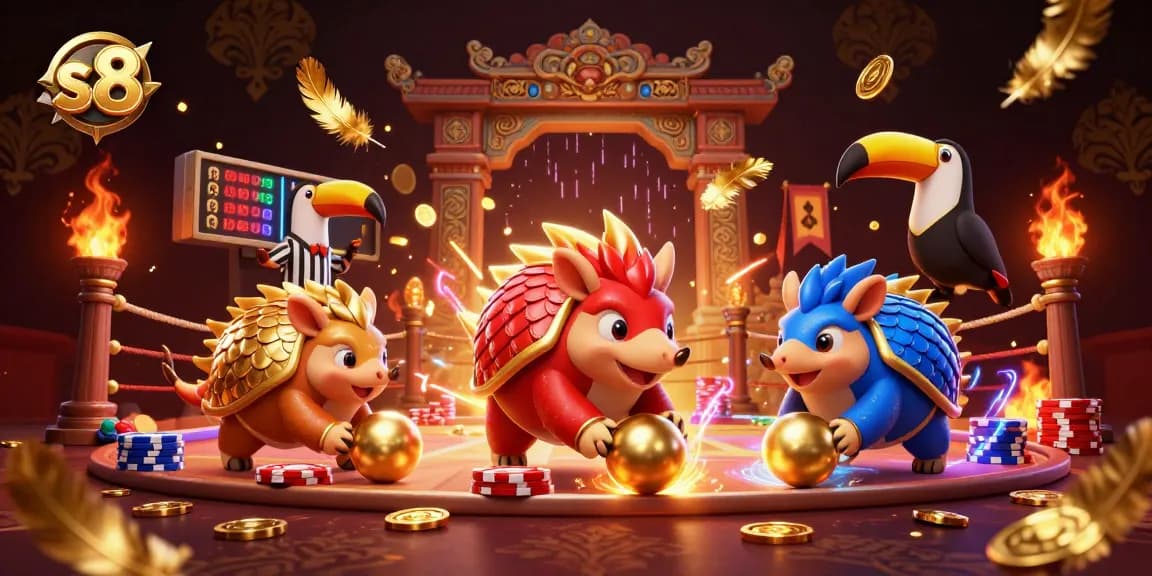Experience thrilling gameplay at s8 with dynamic pangolin rivals in a vibrant casino scene.