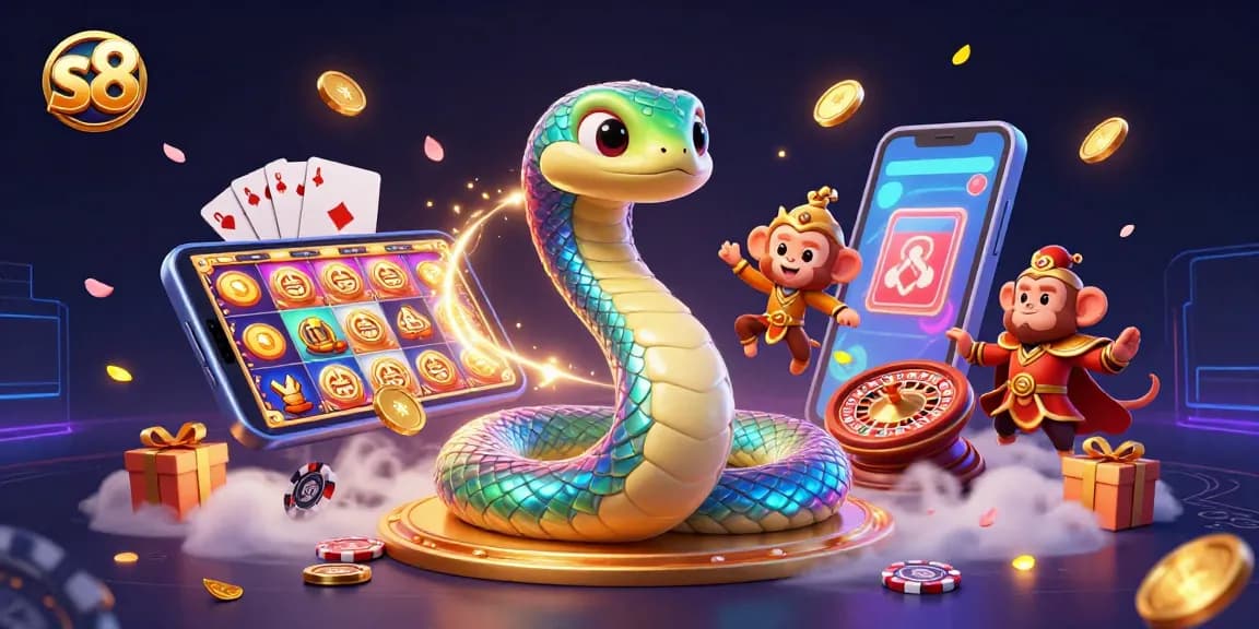 S8 players are enchanted by a colorful 3D casino experience with unique games and vibrant elements.