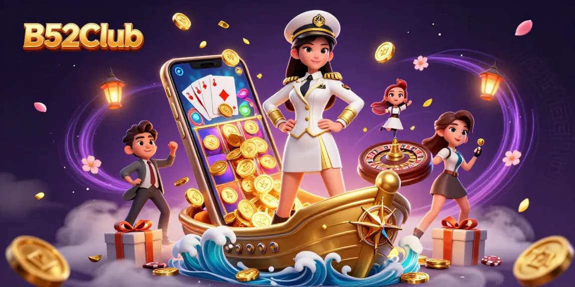 Experience the thrill of B52Club with dynamic slot games and vibrant casino elements.
