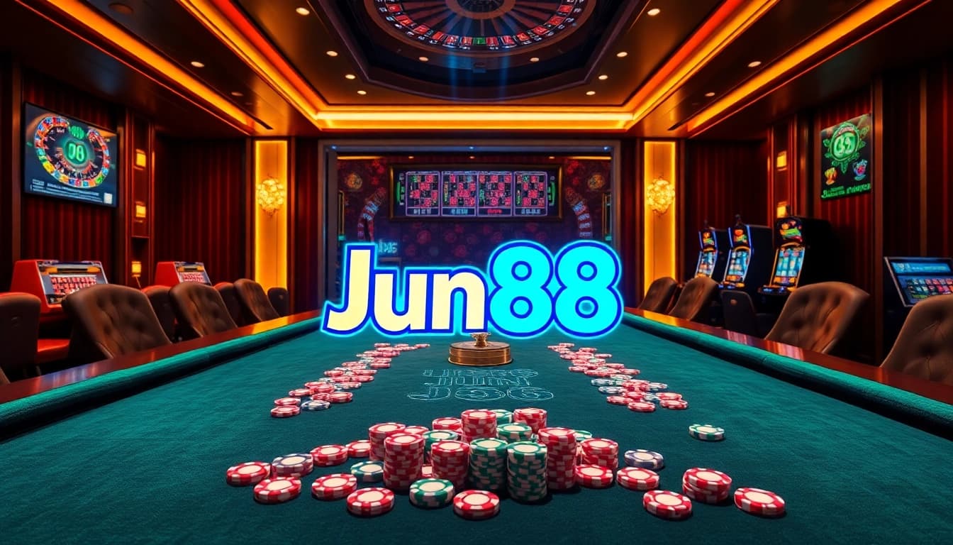 Experience the thrill of gambling at Jun88 casino with vibrant tables and exciting games.