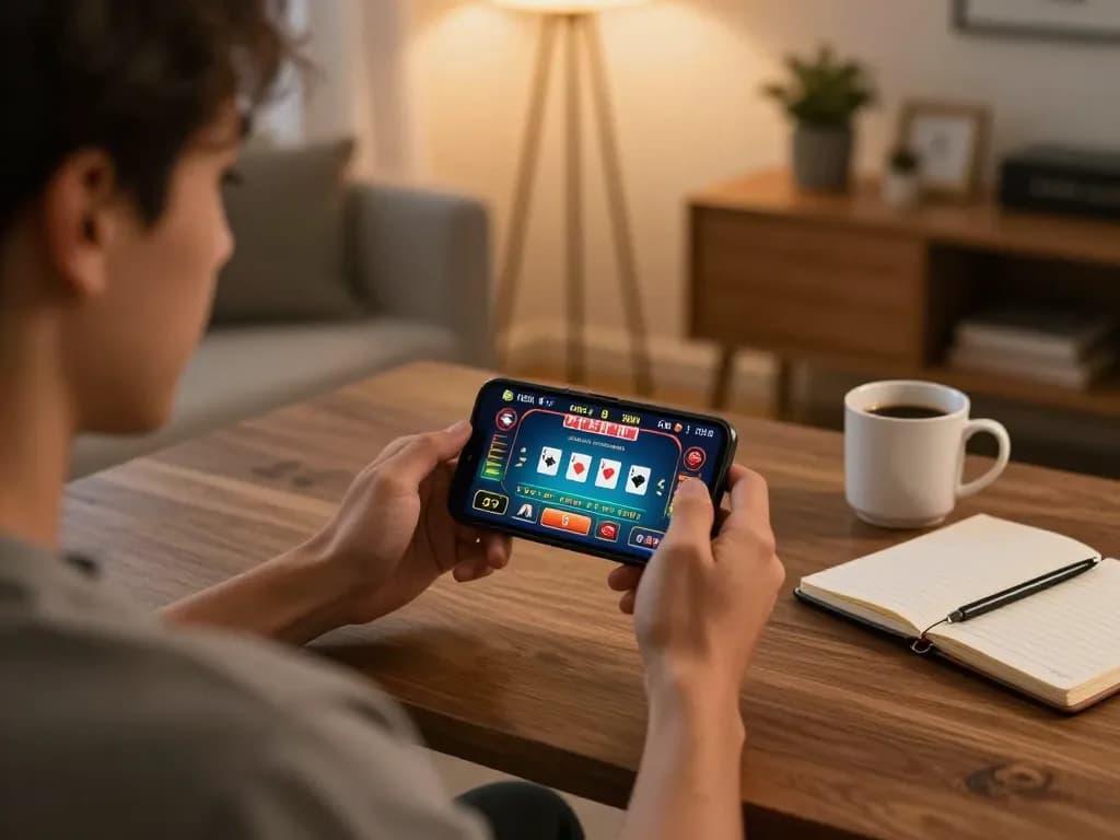 Engaging in responsible online gameplay at nhà cái C168 with a smartphone, showcasing live dealer action.