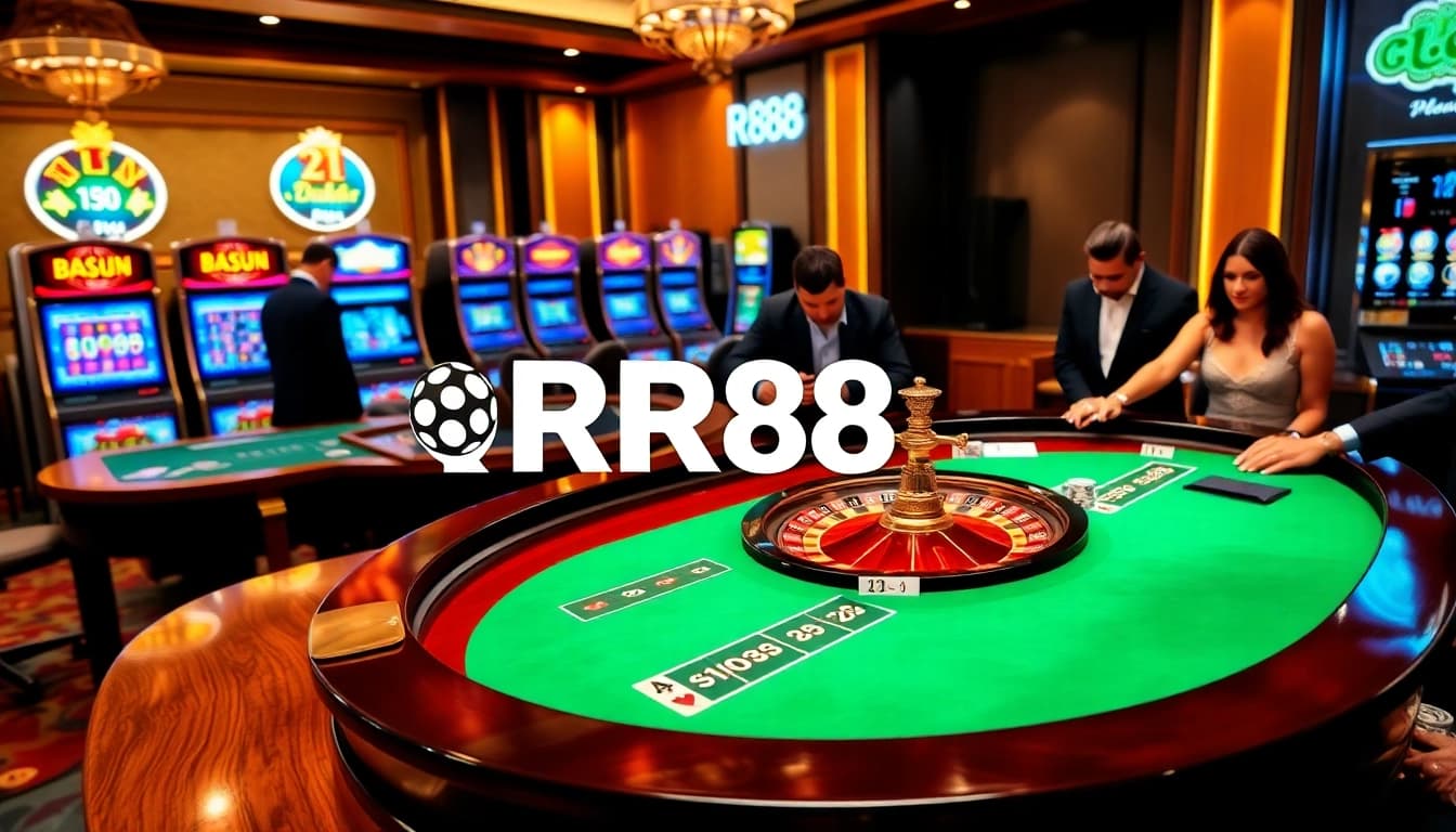 Live betting at RR88 casino with players enjoying roulette at vibrant tables.