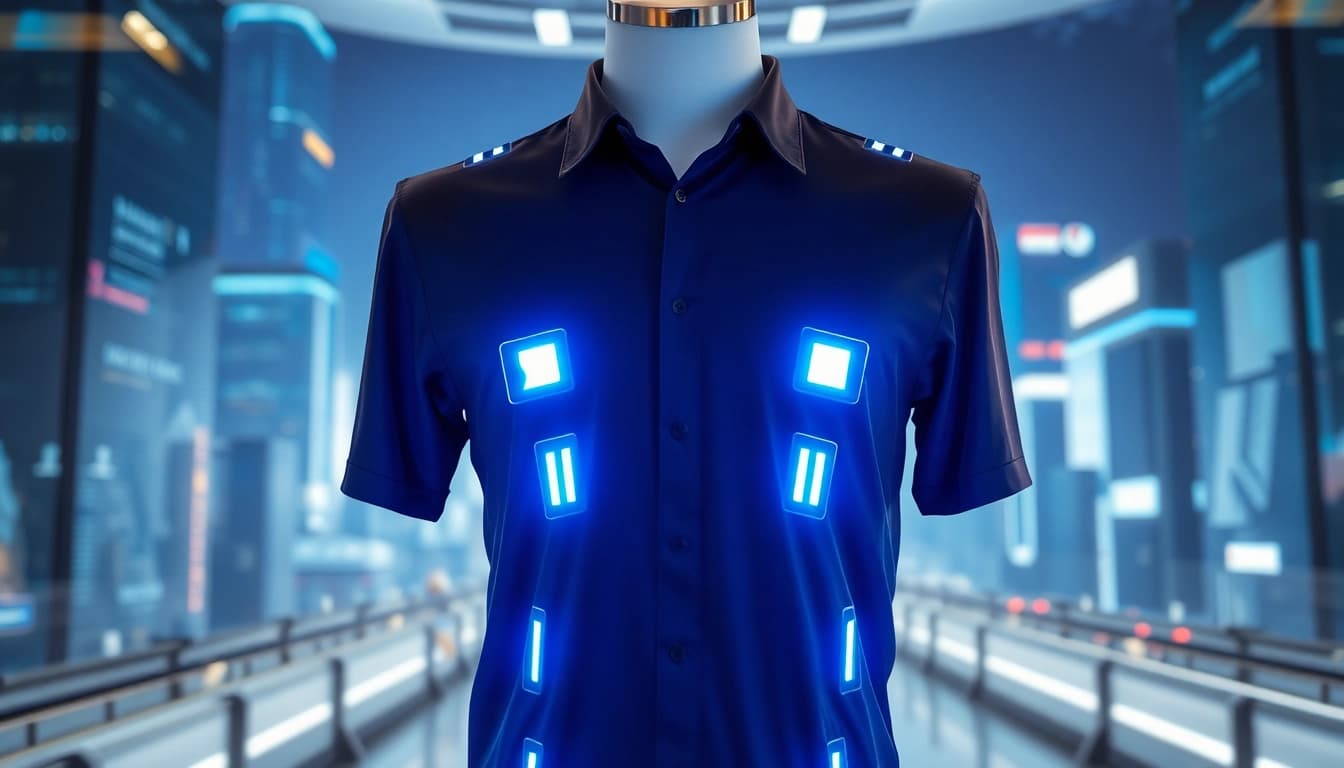 Innovative cyberware shirt designs mit leuchtenden Details und modernem Look.