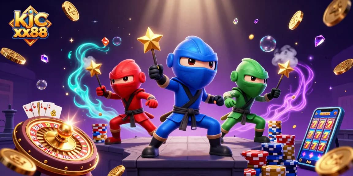 Experience thrilling gameplay with kjc xx88 as colorful chameleons showcase their skills in this vibrant casino scene.