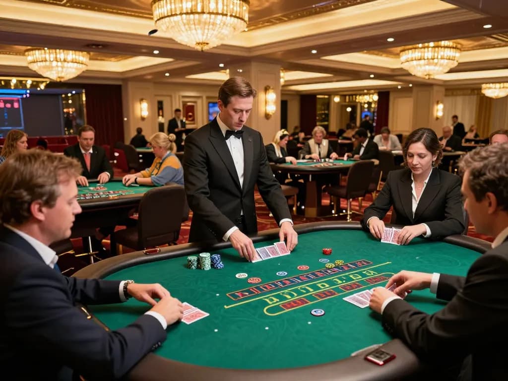 Players at F168 engage in exciting blackjack gameplay under elegant casino lighting.
