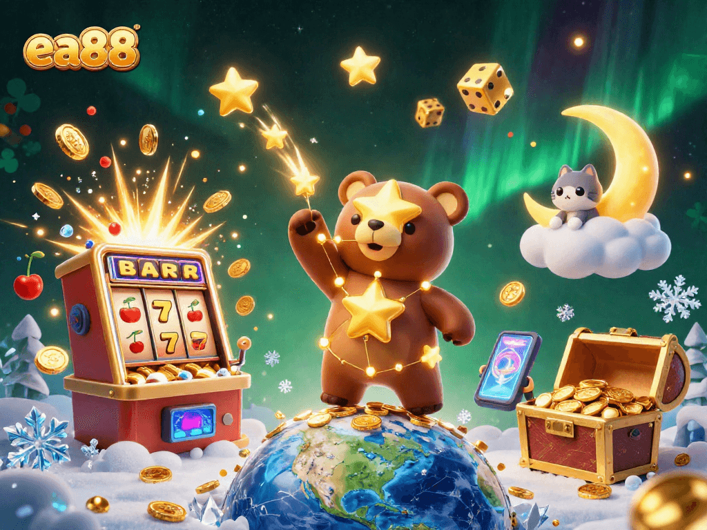 Play exciting casino games at ea88 with colorful characters and dynamic jackpot scenes