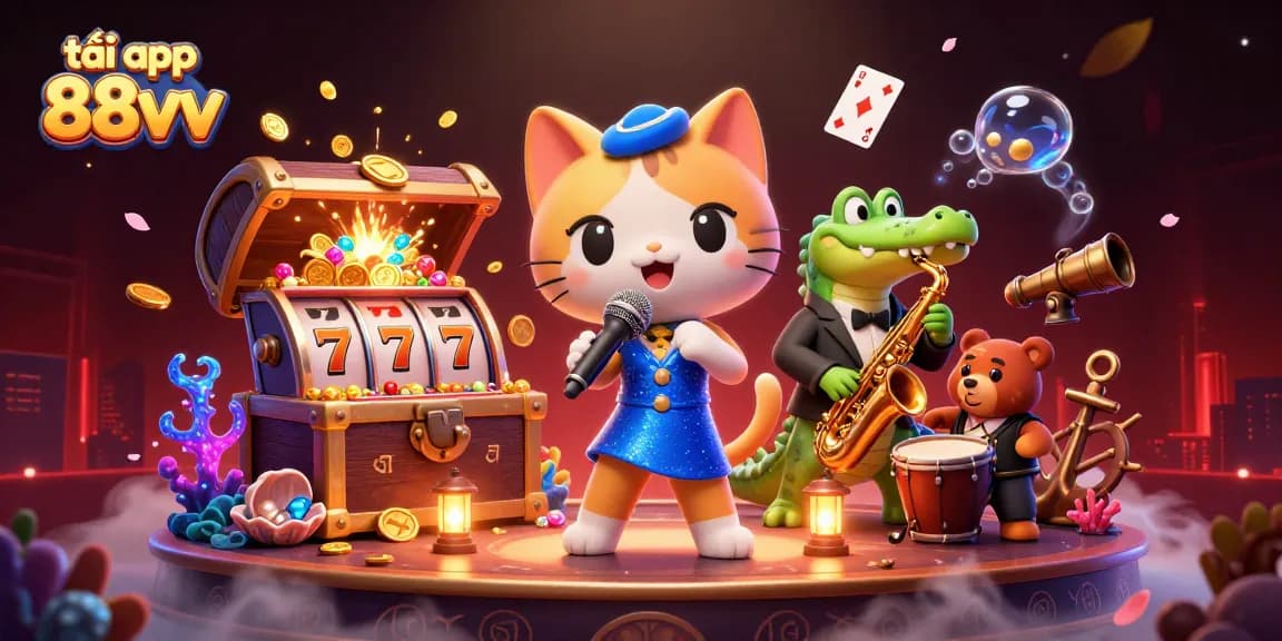 Engage in excitement by tải app 88vv to experience a vibrant casino world with 3D characters.
