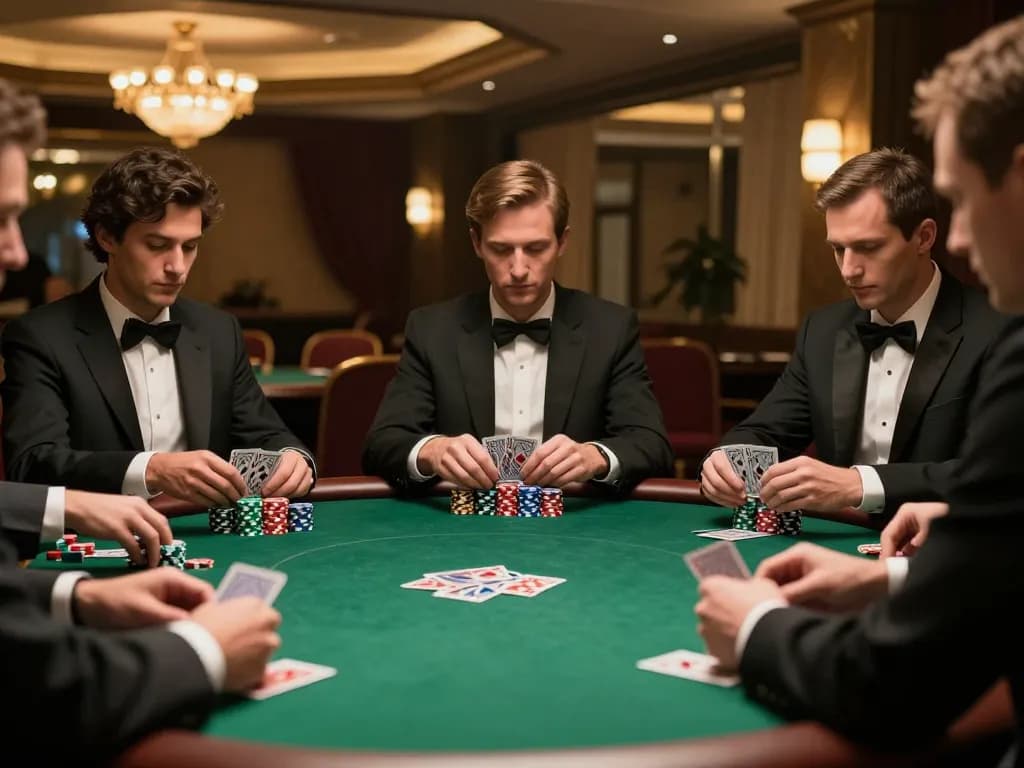 Players engaging in intense poker game at F168, showcasing strategy and high stakes
