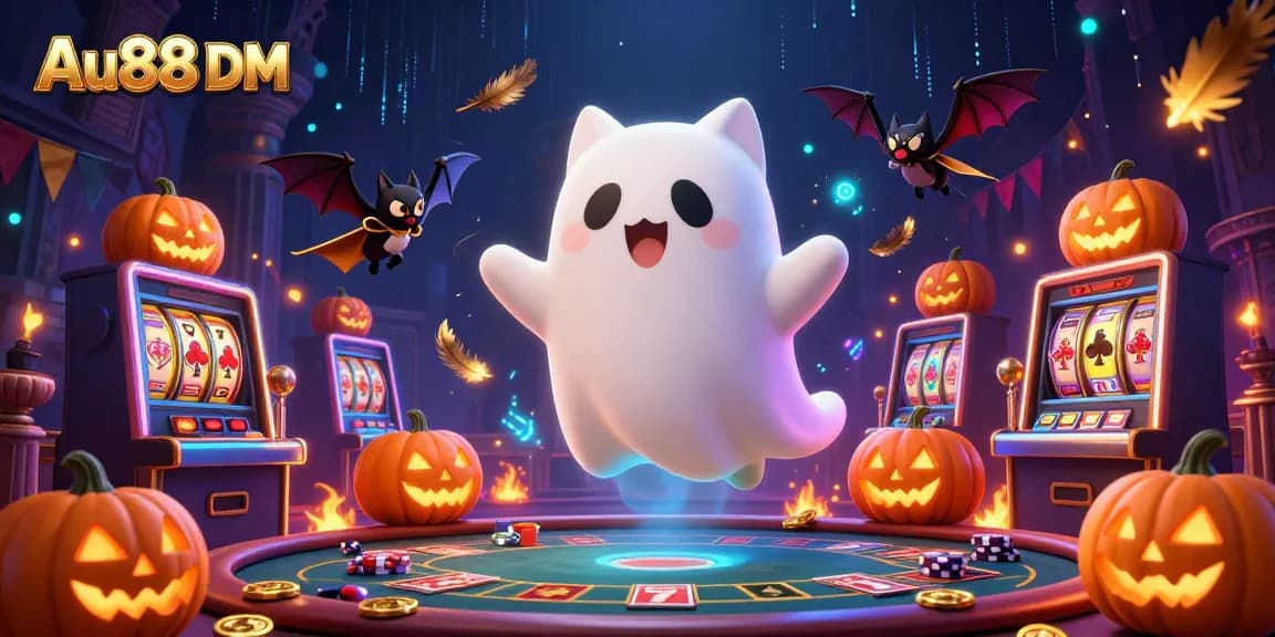 Engage confidently in gameplay at Au88 DM with vibrant casino-themed digital illustration.
