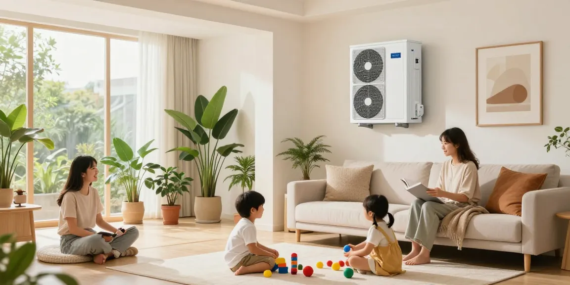 Wärmepumpe kaufen enhances home comfort with family in cozy living room.