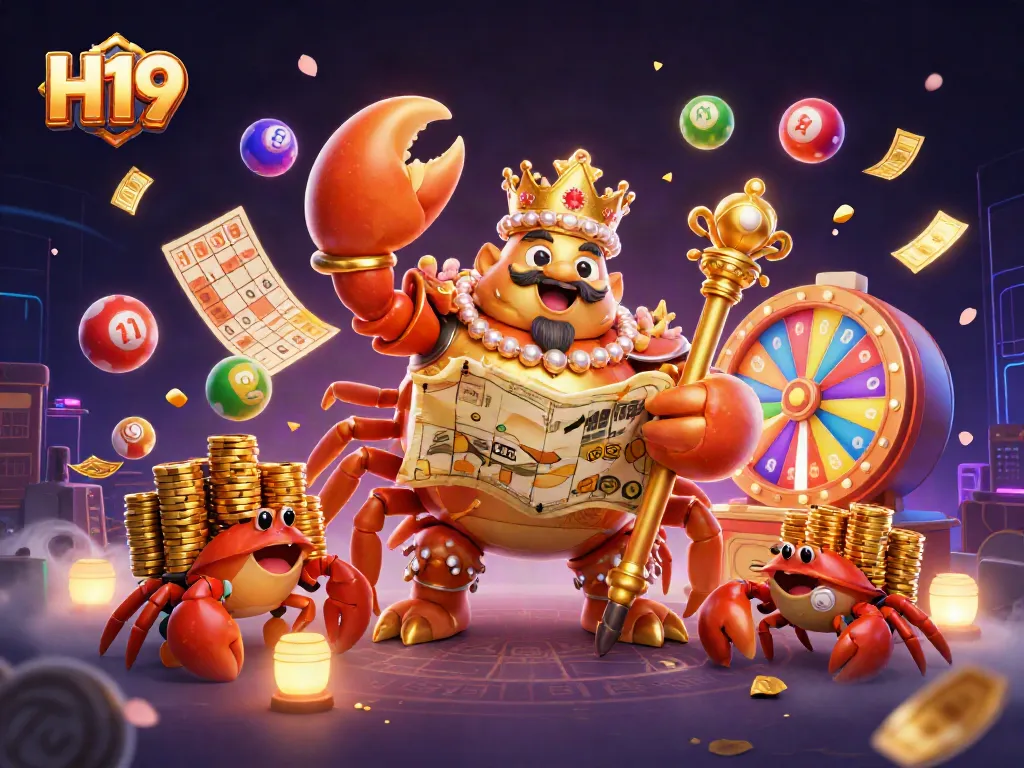 Experience thrilling jackpots with H19 in a vibrant, dynamic casino scene filled with excitement.