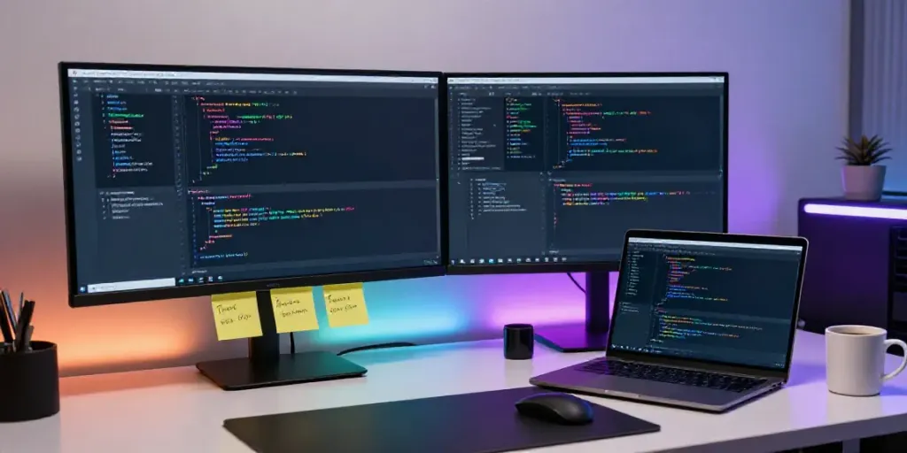 Gadget-Nachrichten über Softwareentwicklung und moderne Technologien in einem eleganten Büro.