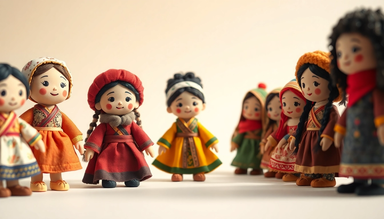Die einzigartigen Gutdolls in bunten Designs präsentieren kulturelle Vielfalt und Schönheit.