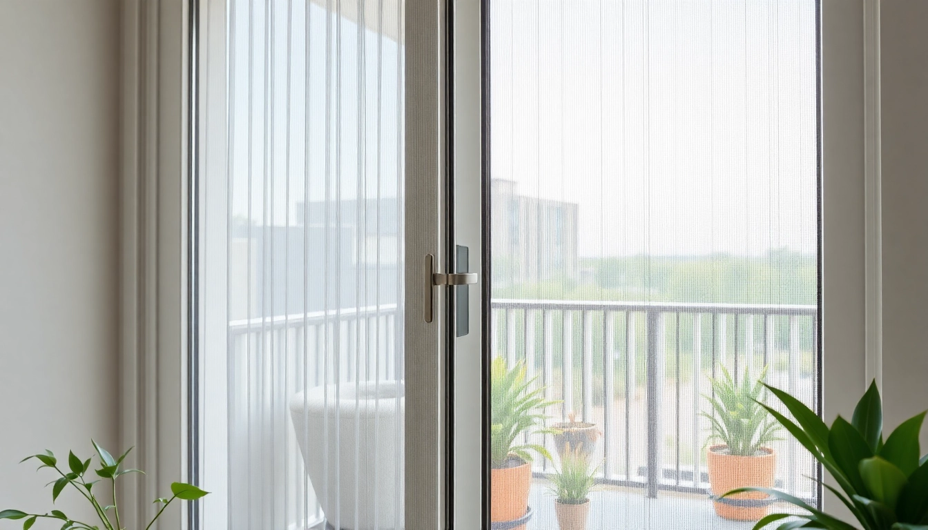 Optimaler balkontüre insektenschutz bietet einen ästhetischen Blick auf den Balkon.